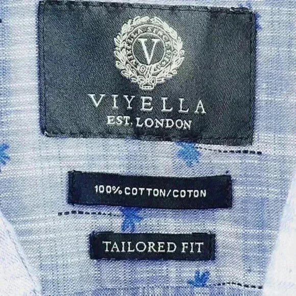 Viyella Tailored Fit Made In Canada palm tree Printed Button down Long sleeve L - Picture 4 of 7